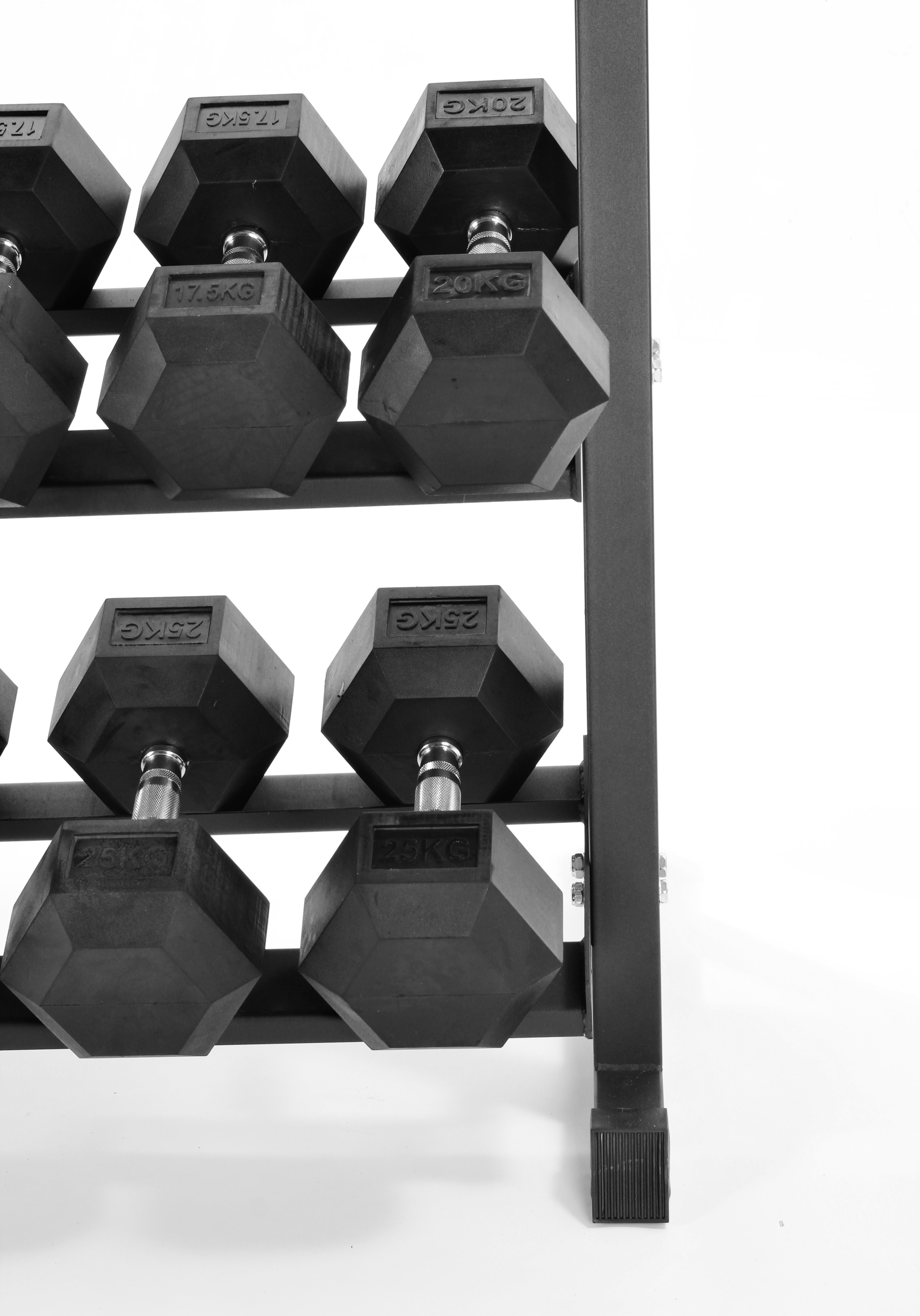 5kg-25kg Hex Dumbbell Set & 3-Tier Rack