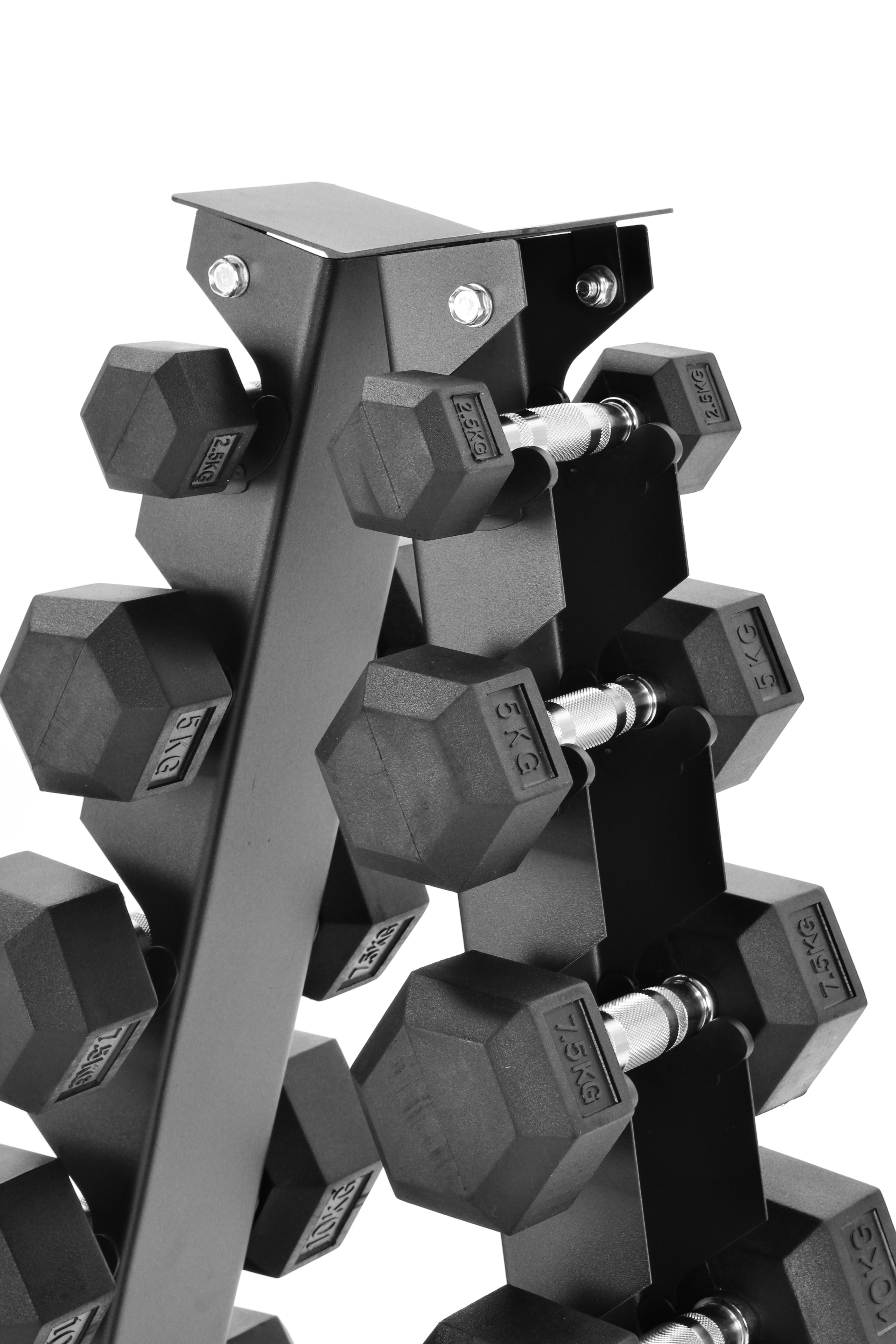 2.5kg-15kg Hex Dumbbell Set & 6-Tier Rack
