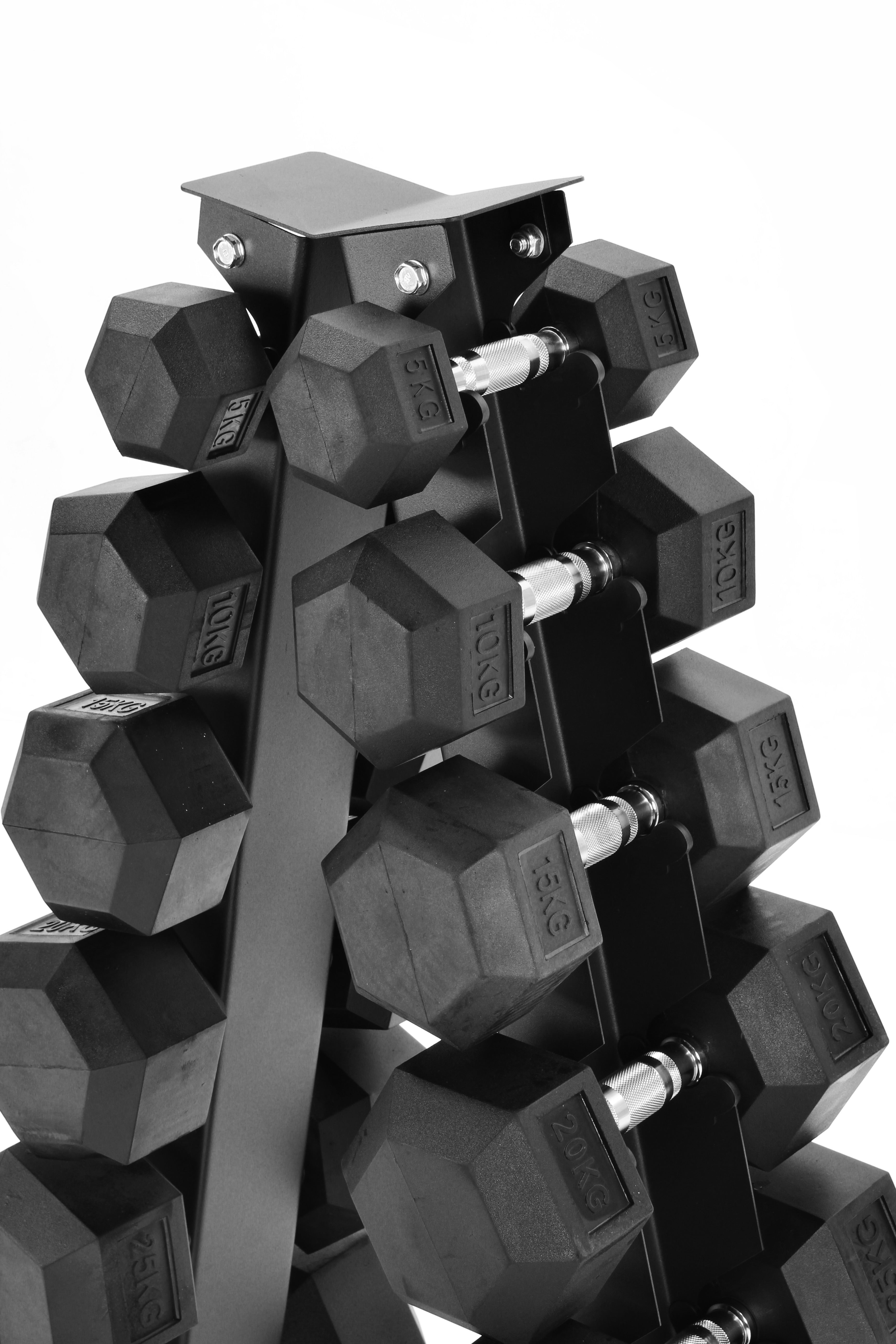 5kg-30kg Hex Dumbbell Set & 6-Tier Rack