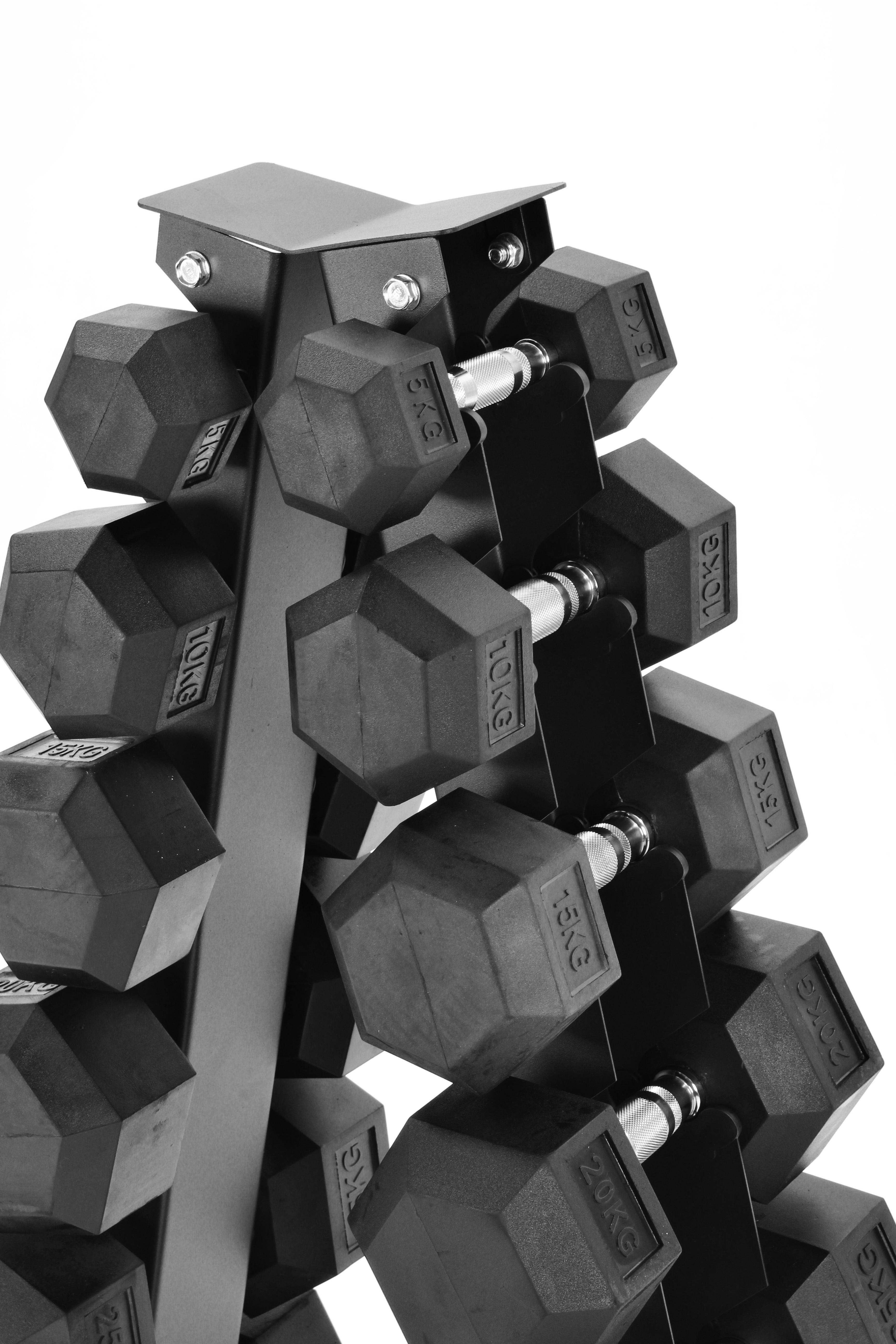 5kg-30kg Hex Dumbbell Set & 6-Tier Rack