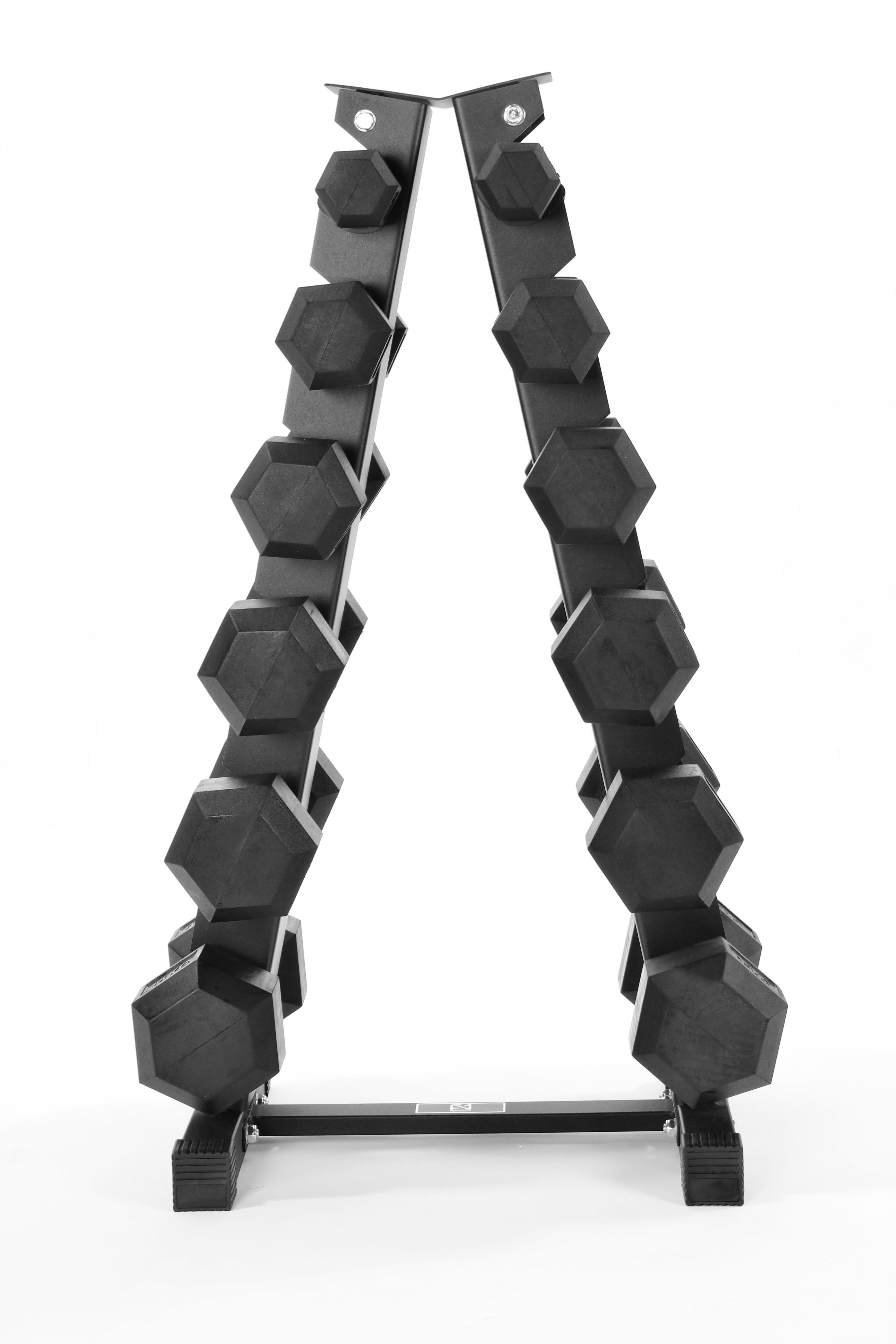 2.5kg-15kg Hex Dumbbell Set & 6-Tier Rack
