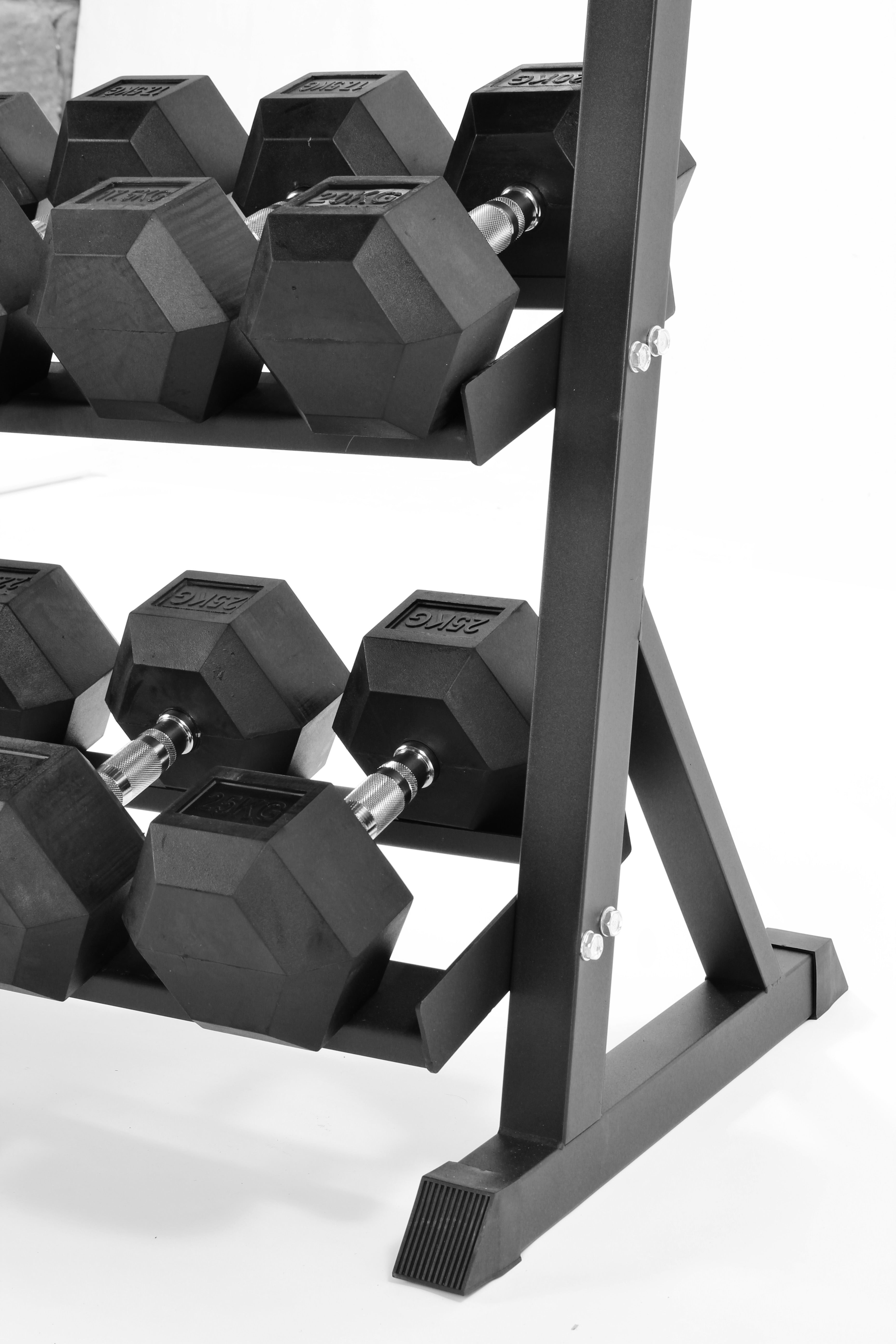 5kg-25kg Hex Dumbbell Set & 3-Tier Rack