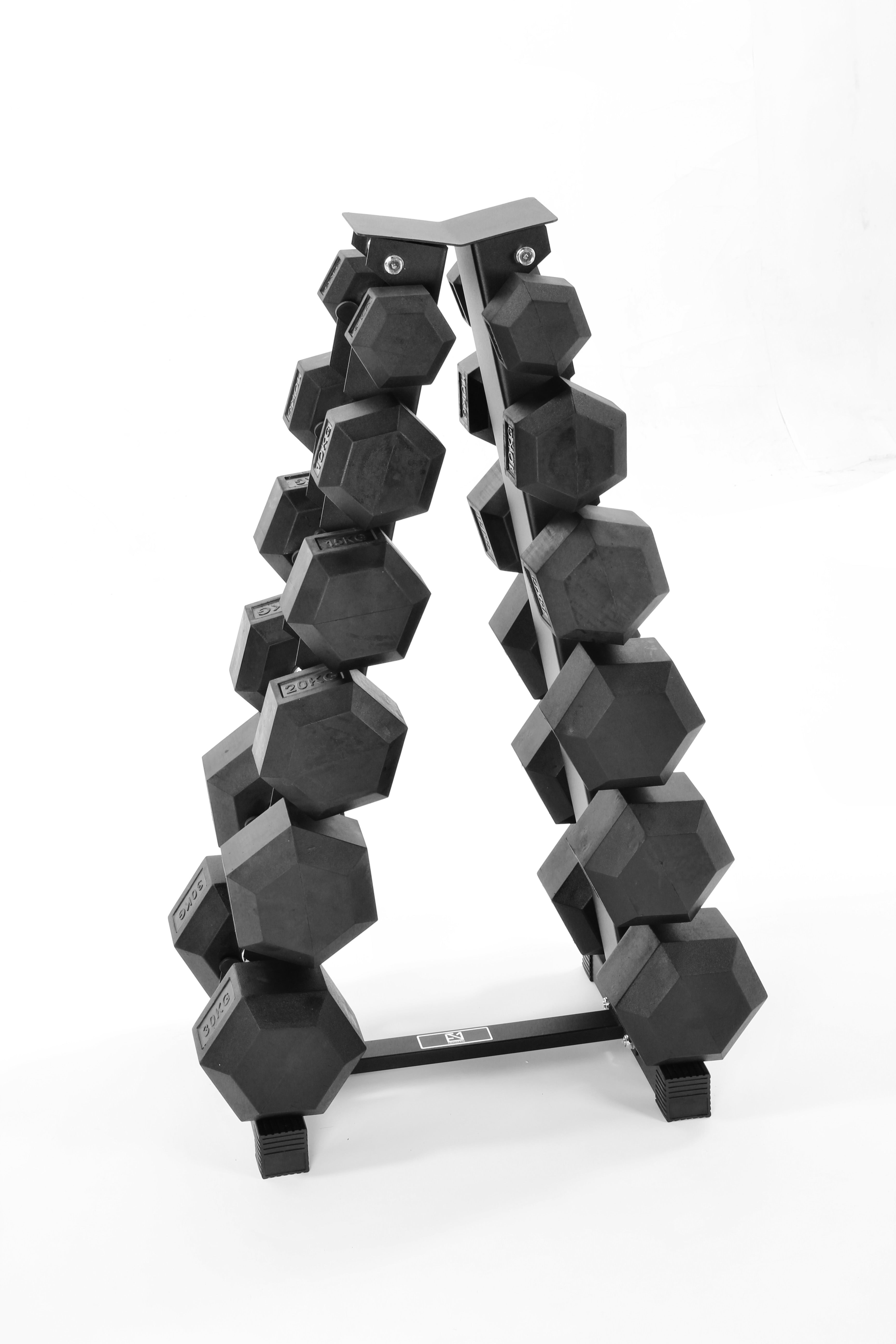 5kg-30kg Hex Dumbbell Set & 6-Tier Rack