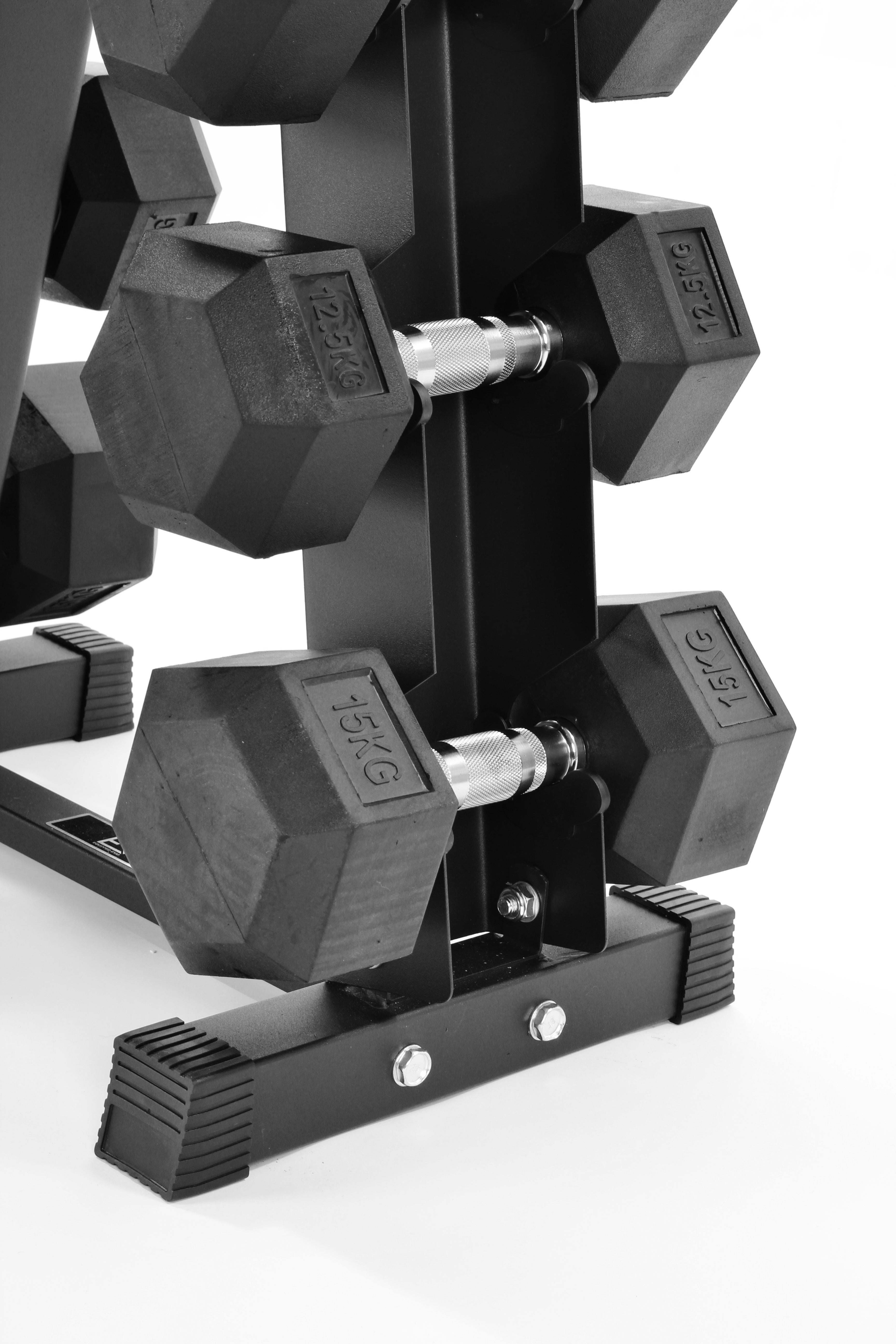 2.5kg-15kg Hex Dumbbell Set & 6-Tier Rack