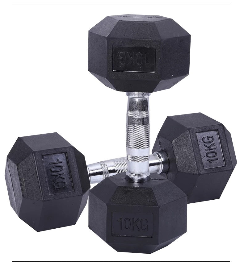 2.5kg-15kg Hex Dumbbell Set & 6-Tier Rack