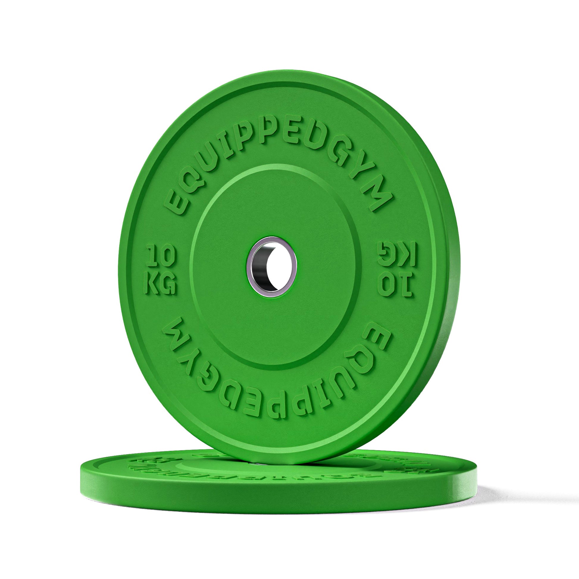 Olympic Colour Bumper Plates 5kg-25kg Set & Barbell, close-up