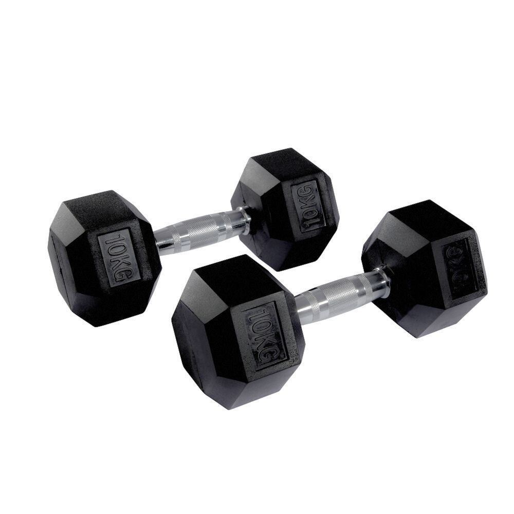 Hex Rubber Dumbbell Pairs 1kg-50kg