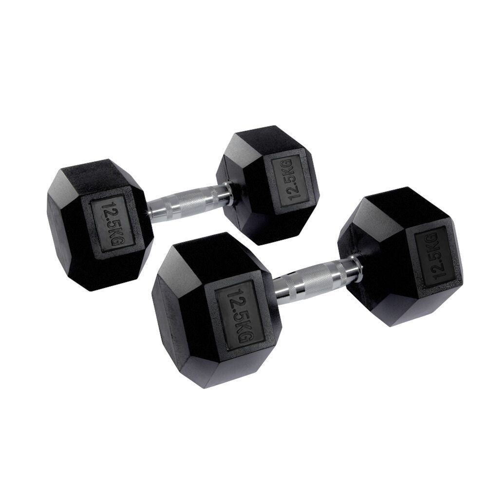 Hex Rubber Dumbbell Pairs 1kg-50kg