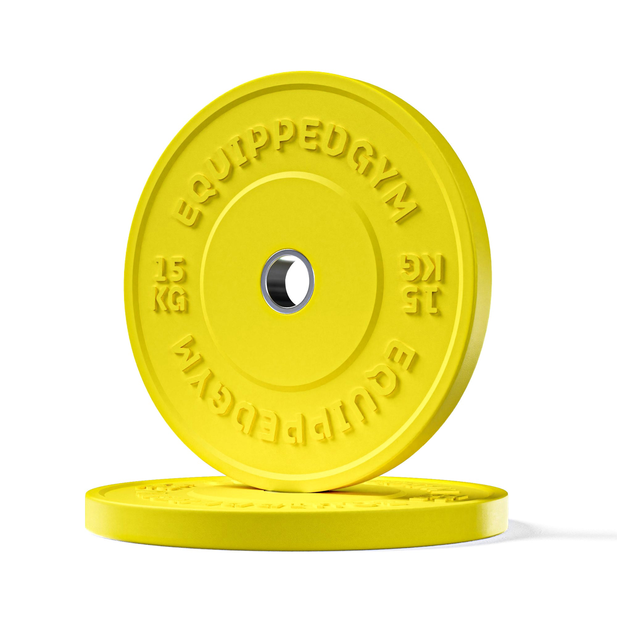 Olympic Colour Bumper Plates 5kg-25kg Set & Barbell, detail view