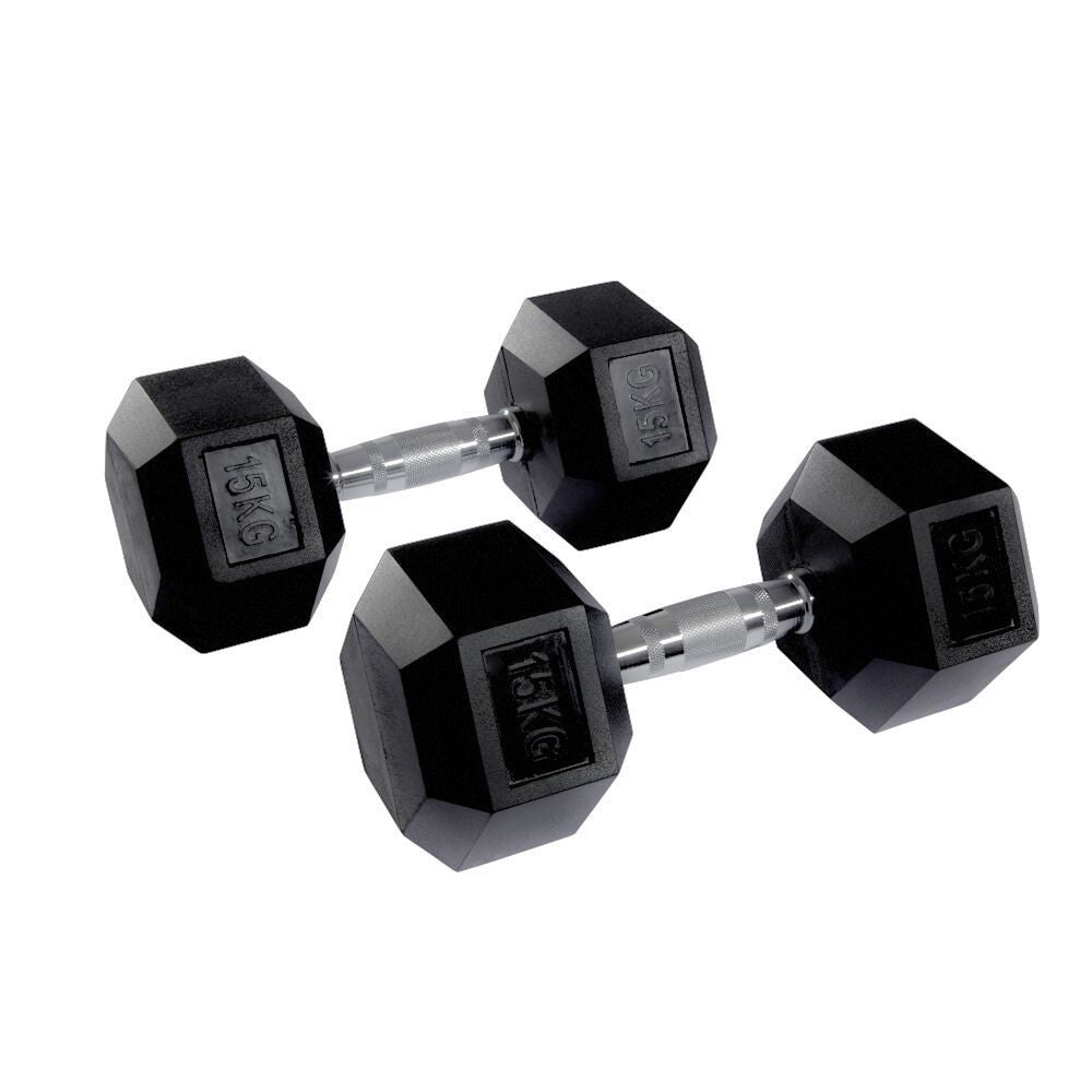Hex Rubber Dumbbell Pairs 1kg-50kg