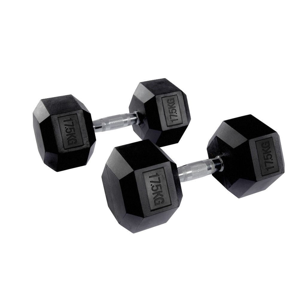 Hex Rubber Dumbbell Pairs 1kg-50kg