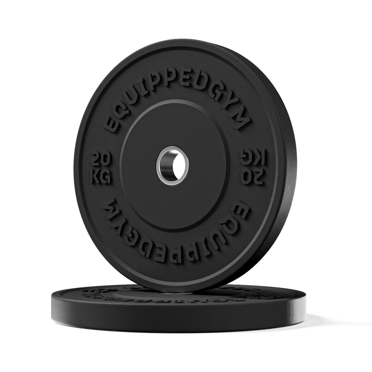 Olympic Black Bumper Plates 5kg-25kg Set & Barbell, in use