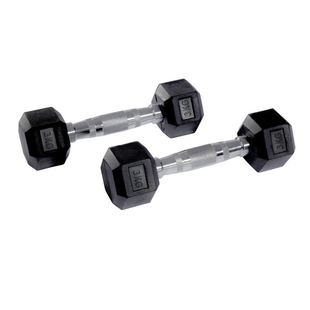 Hex Rubber Dumbbell Pairs (KG)