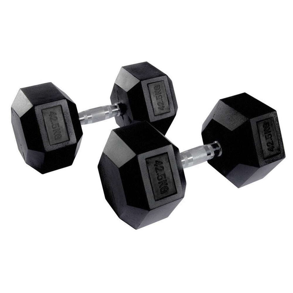 Hex Rubber Dumbbell Pairs 1kg-50kg