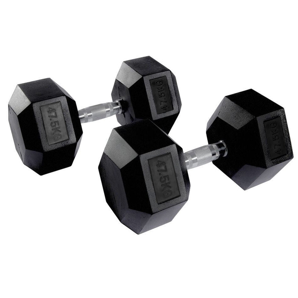 Hex Rubber Dumbbell Pairs 1kg-50kg