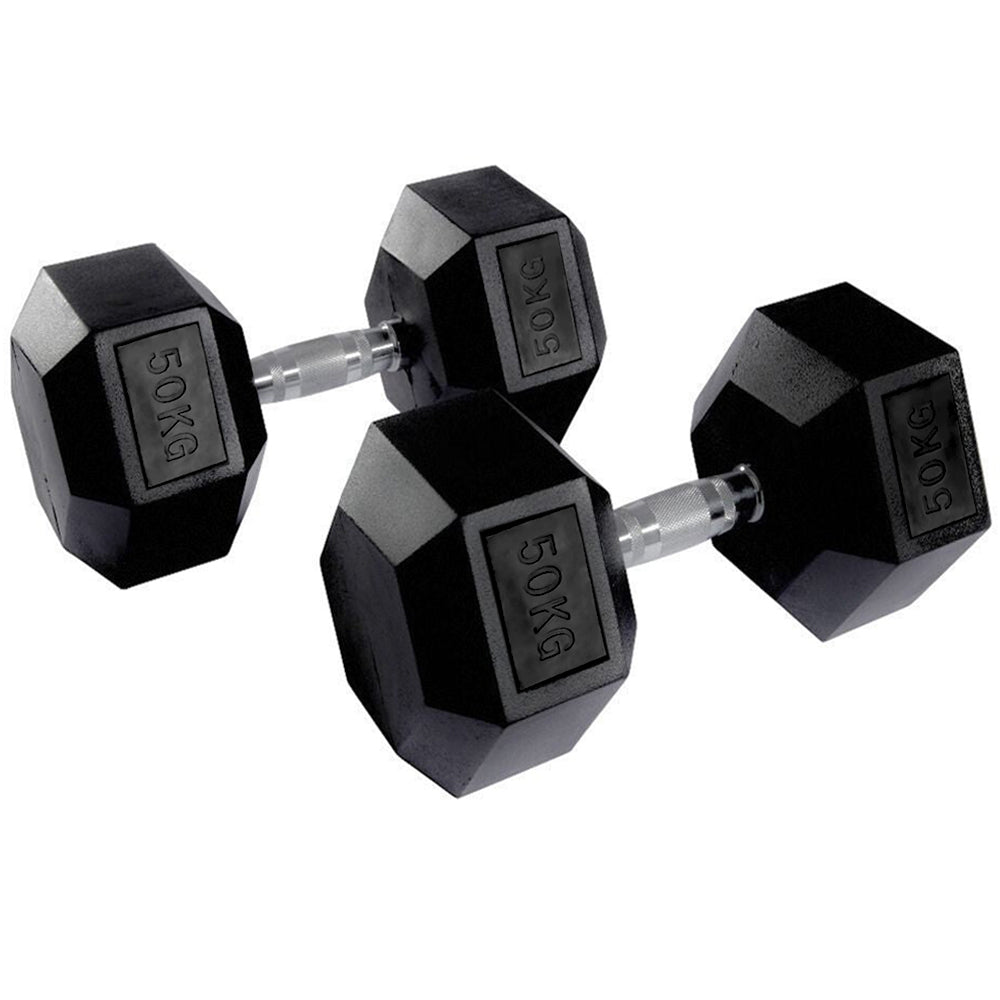 Hex Rubber Dumbbell Pairs (KG)