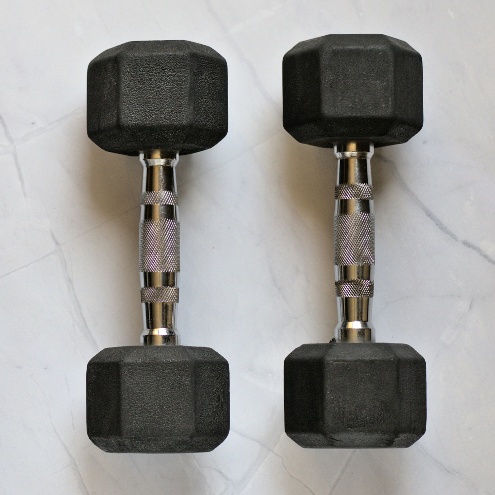 5kg-25kg Hex Dumbbell Set & 6 Tier Rack