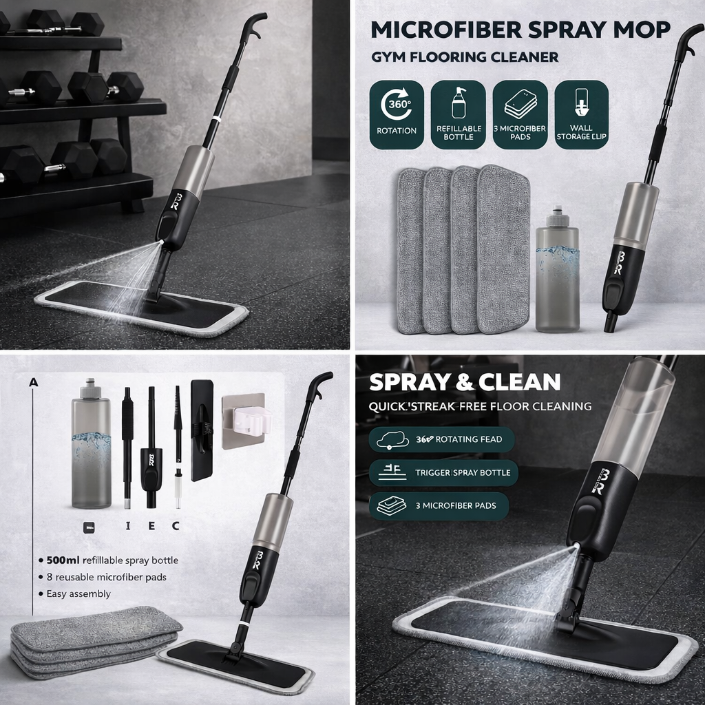 Microfibre Spray Mop Gym Flooring Cleaner, alternate view