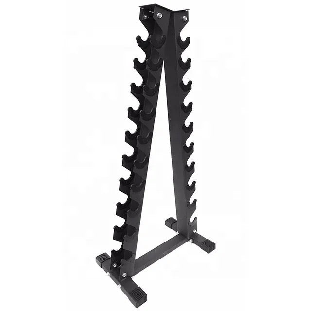 10-Tier Vertical Dumbbell Storage Rack, side profile