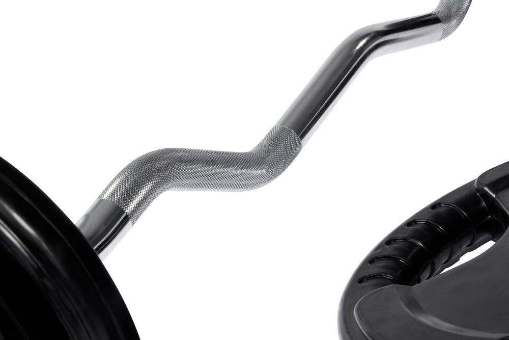 Olympic EZ Curl Bar & Tri-Grip Plates Bundle