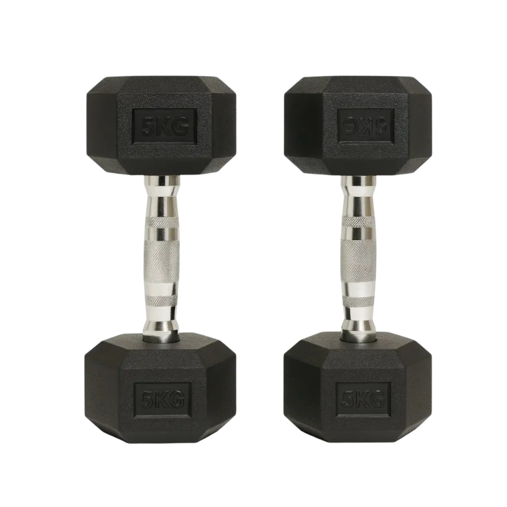 Warehouse Clearance Hex Rubber Dumbbell Pairs (KG)