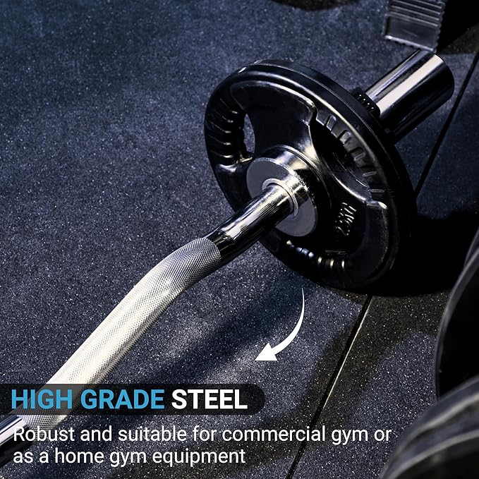 Olympic EZ Curl Bar & Tri-Grip Plates Bundle