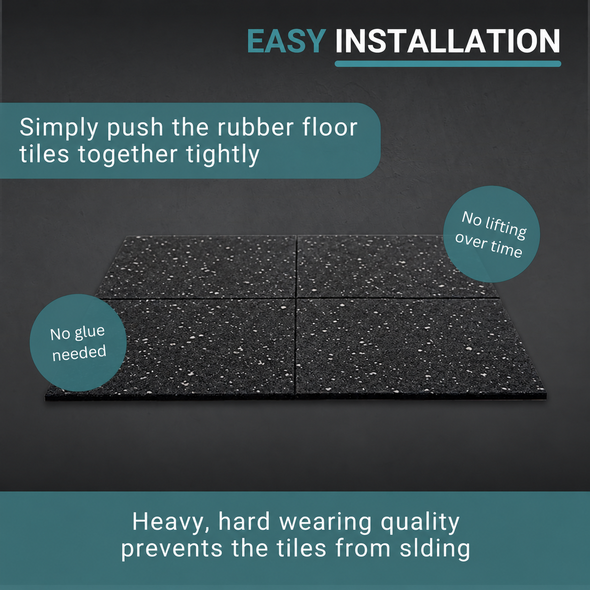 30mm White Fleck Rubber Gym Flooring Mats (1m x 1m)