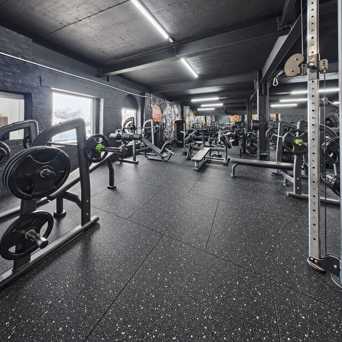 30mm White Fleck Rubber Gym Flooring Mats (1m x 1m)