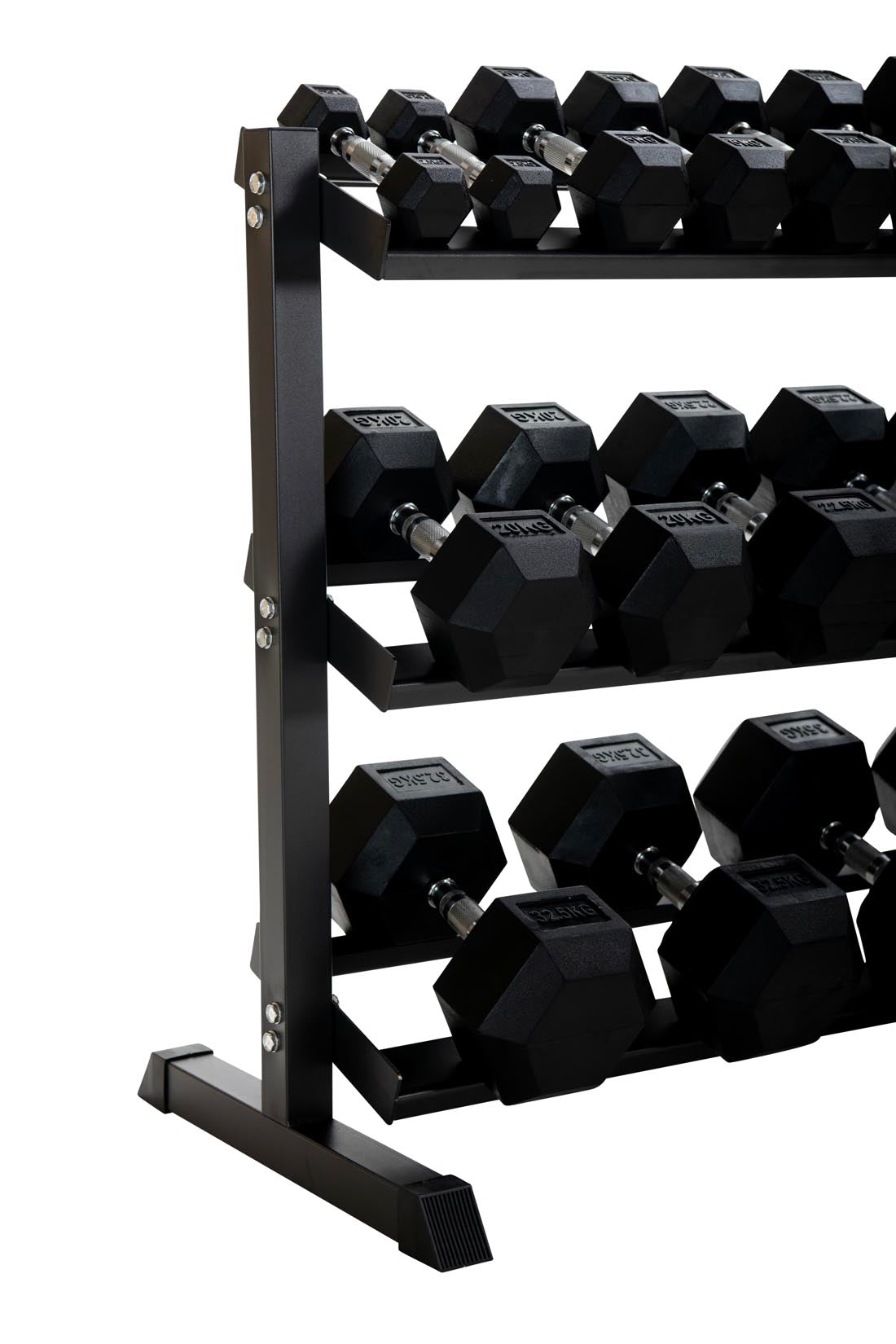 2.5kg-40kg Hex Dumbbell Set & 3-Tier Rack (2.5kg increments)