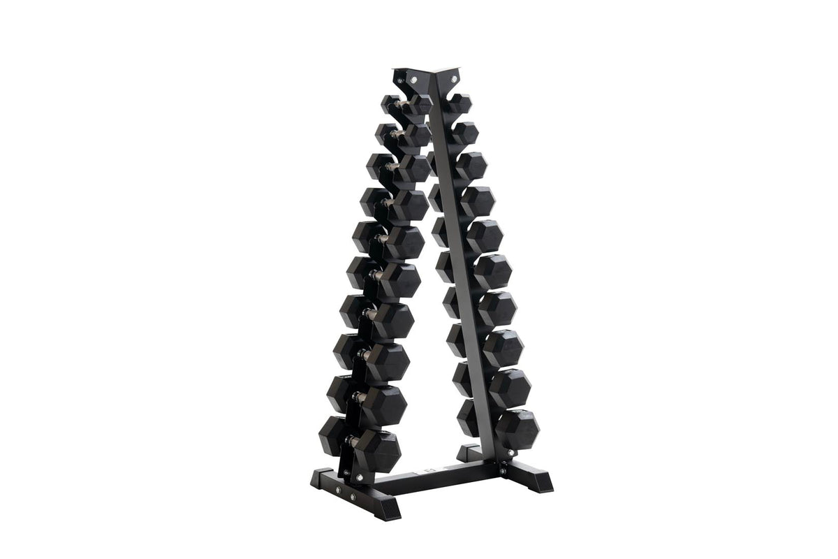 1kg-10kg Hex Dumbbell Set & Rack (1kg increments), additional view