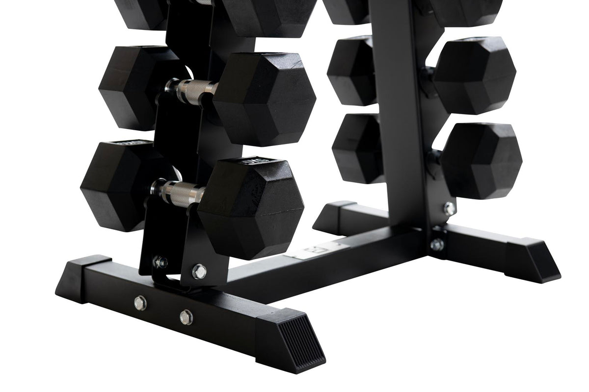 1kg-10kg Hex Dumbbell Set & 10-Tier Rack (10 Pairs)