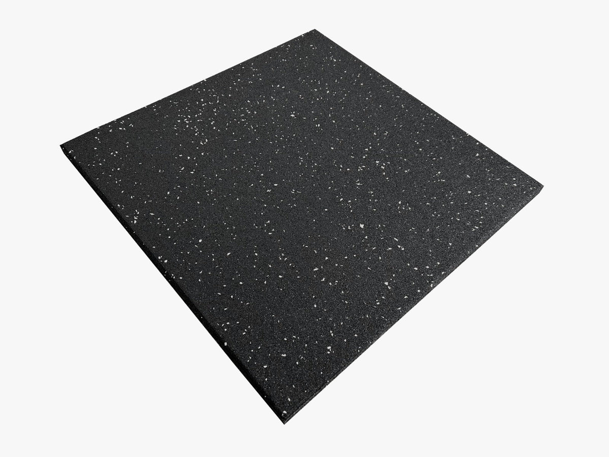 White fleck 1m x 1m rubber gym flooring tile