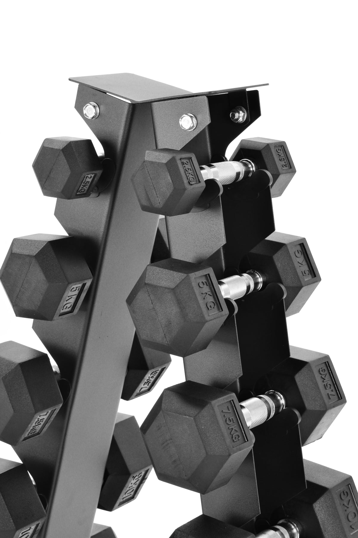 2.5kg-15kg Hex Dumbbell Set & 6-Tier Rack, feature detail