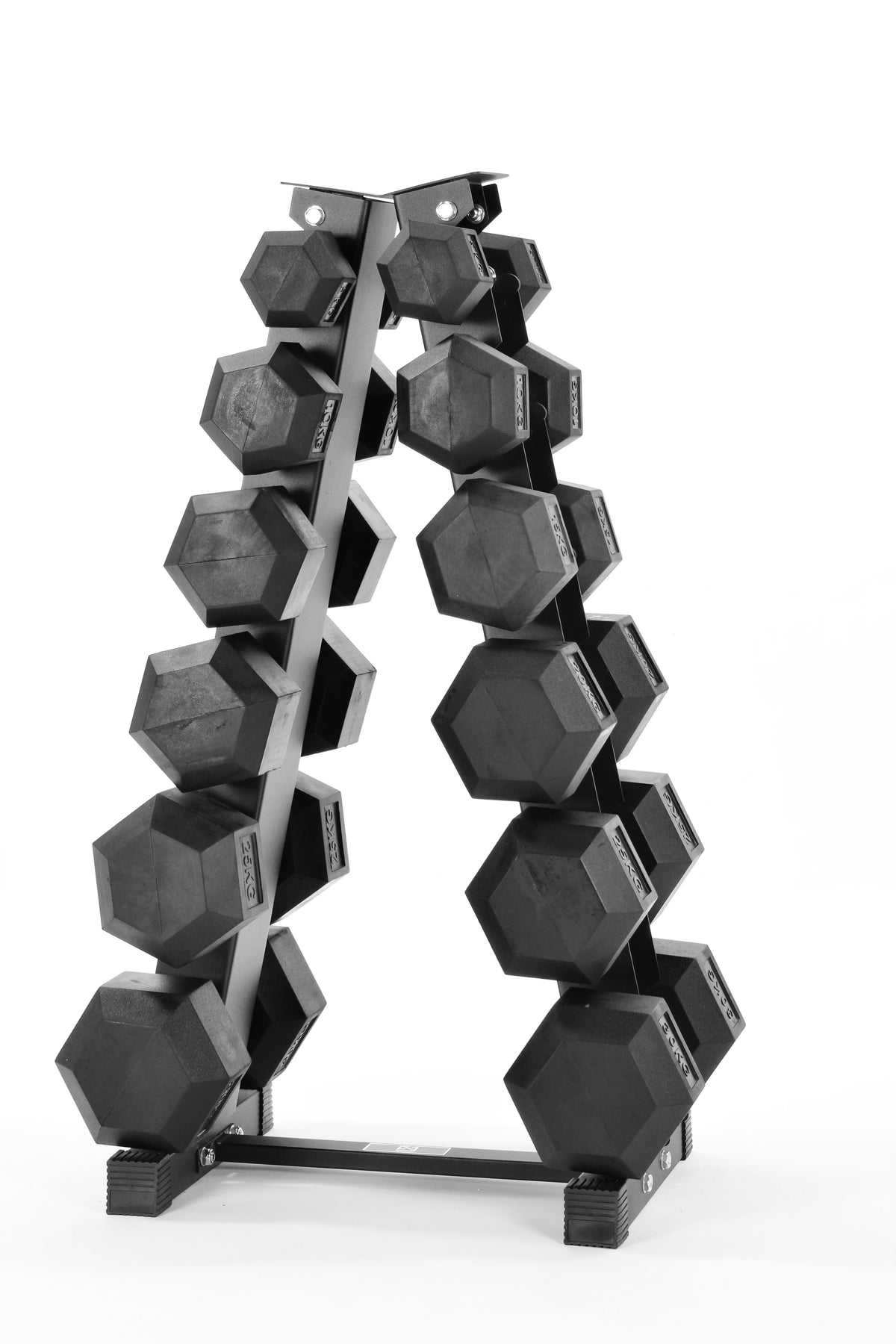 5kg-30kg Hex Dumbbell Set & 6-Tier Rack (6 Pairs)