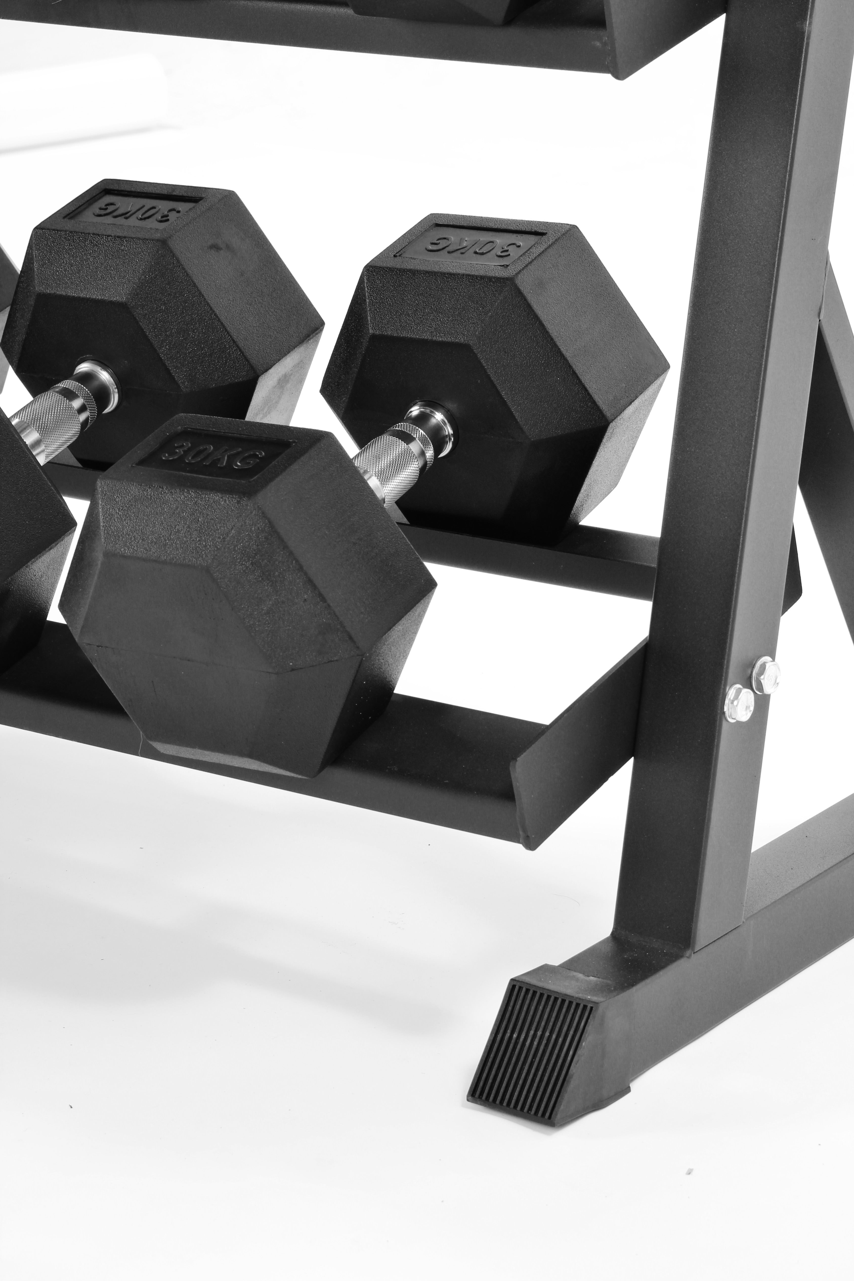 2.5kg-30kg Hex Dumbbell Set & 3-Tier Rack