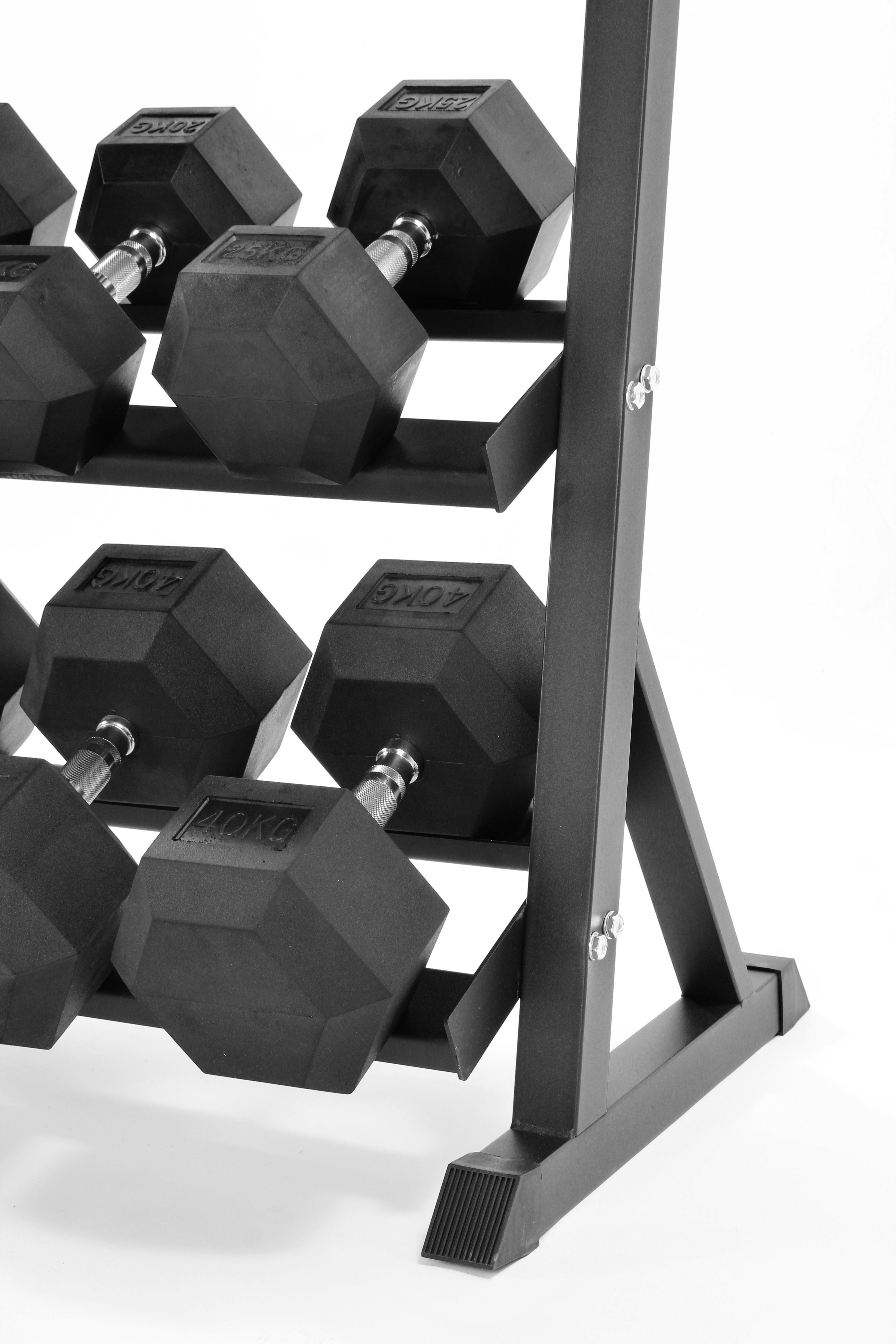 2.5kg-40kg Hex Dumbbell Set & 3-Tier Rack