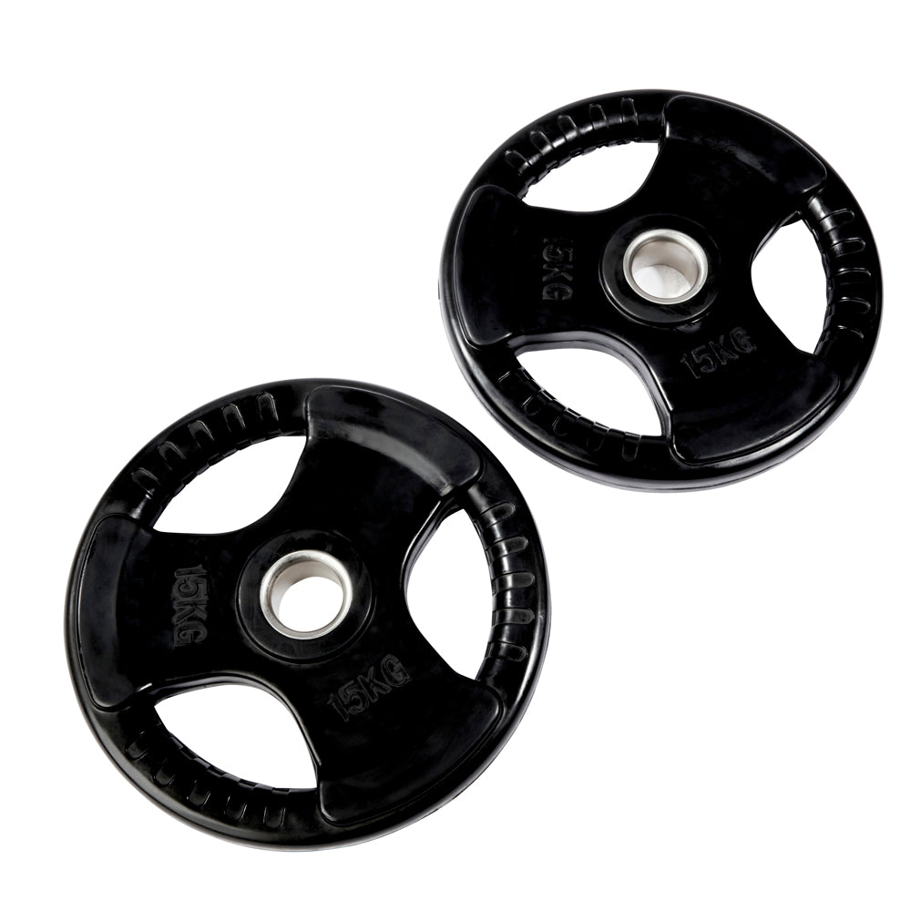 Olympic Rubber Tri-Grip Weight Plates, feature detail
